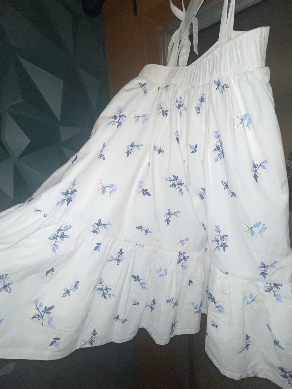 Kith White Sundress with Blue Floral Embroidery SS26 - Picture 3 of 6